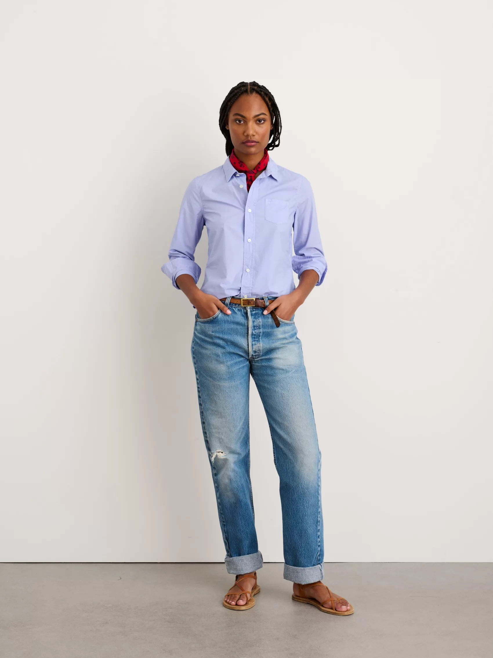 Bobby Shirt In Paper Poplin*Alex Mill Best Sale