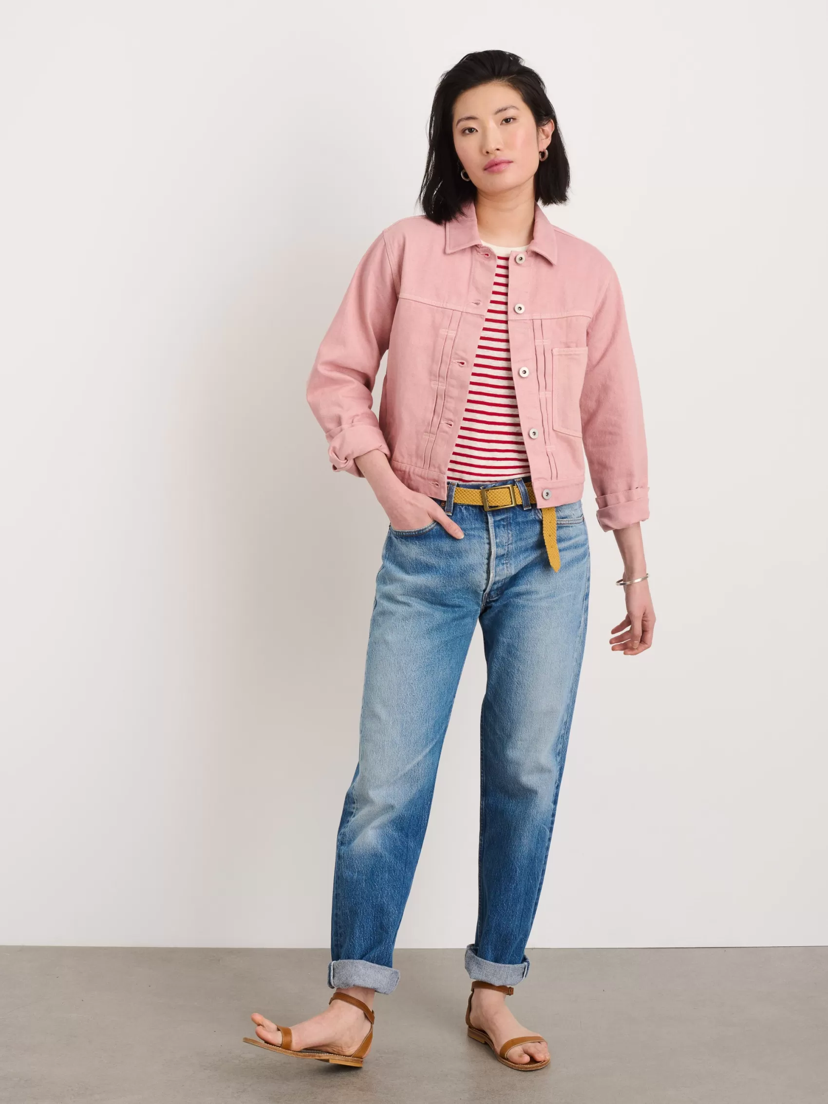 Botanical Dyed Trucker Jacket In Recycled Denim*Alex Mill Cheap