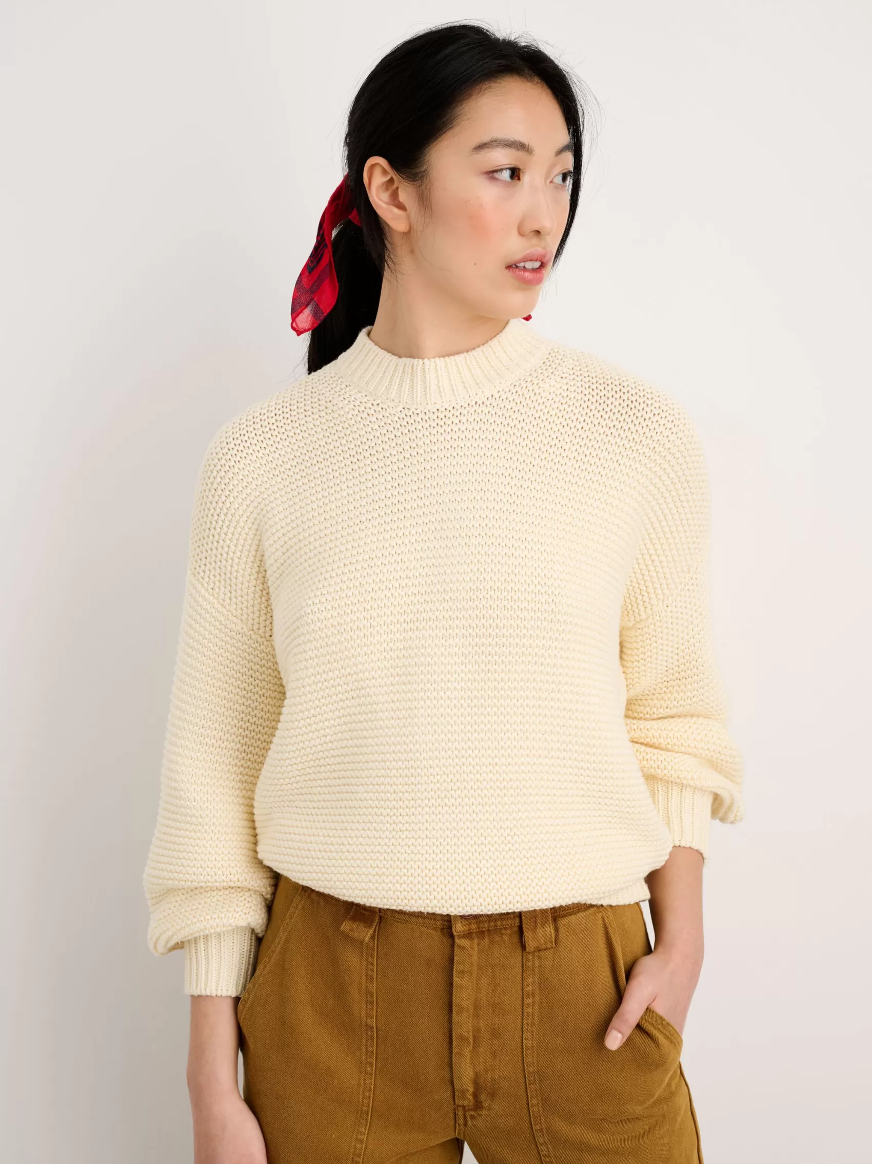 Button-Back Crewneck Sweater*Alex Mill Best Sale