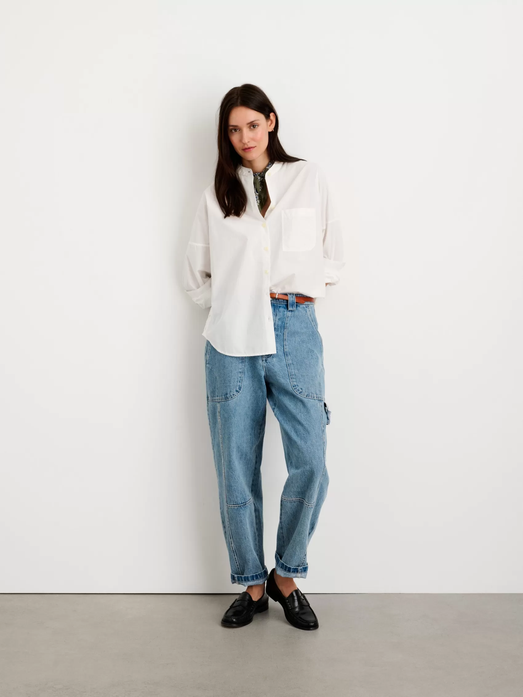 Collarless Standard Shirt In Solid*Alex Mill Fashion