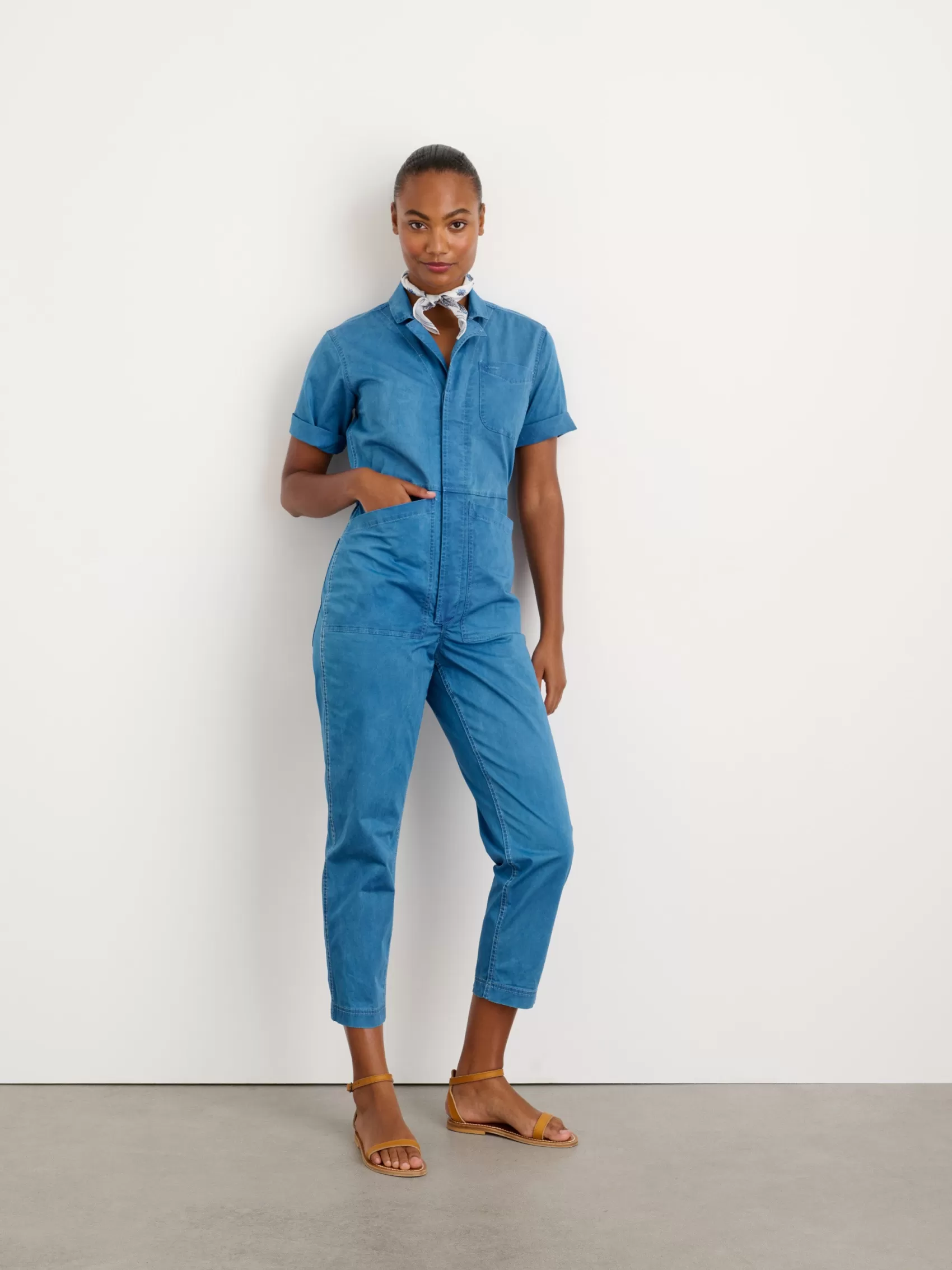 Indigo Dyed Standard Short Sleeve Jumpsuit*Alex Mill Discount