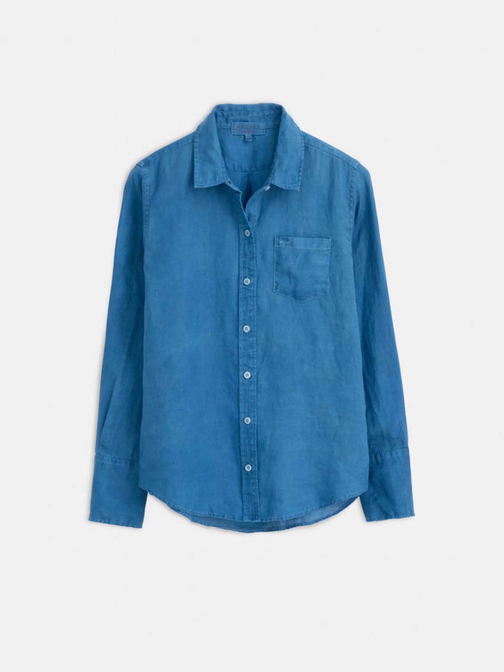 Indigo Dyed Wyatt Shirt In Linen*Alex Mill Clearance