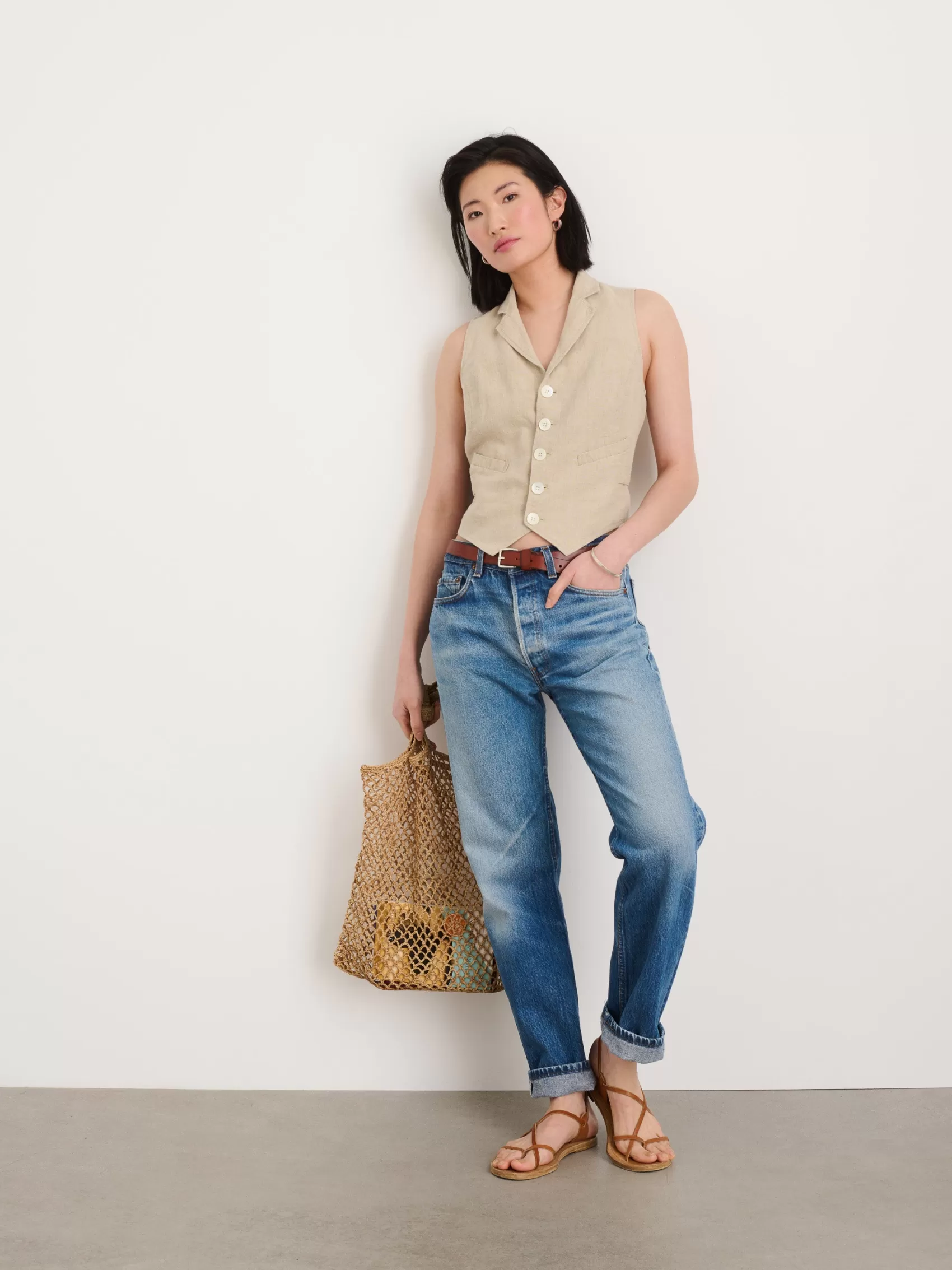 Mathilde Vest In Flax*Alex Mill Discount