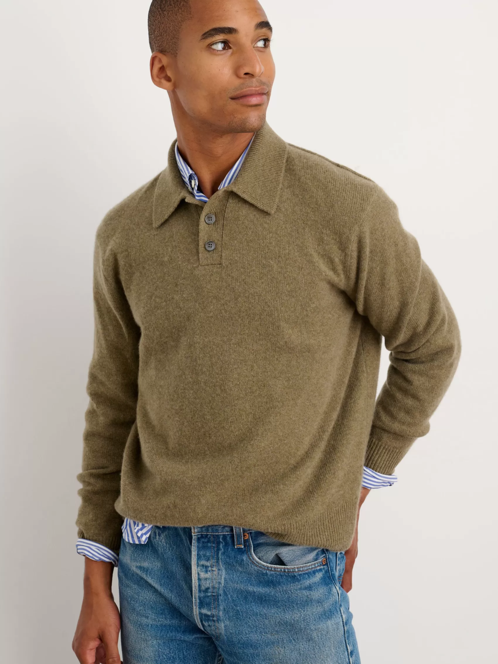 Polo Sweater In Washed Cashmere*Alex Mill Sale