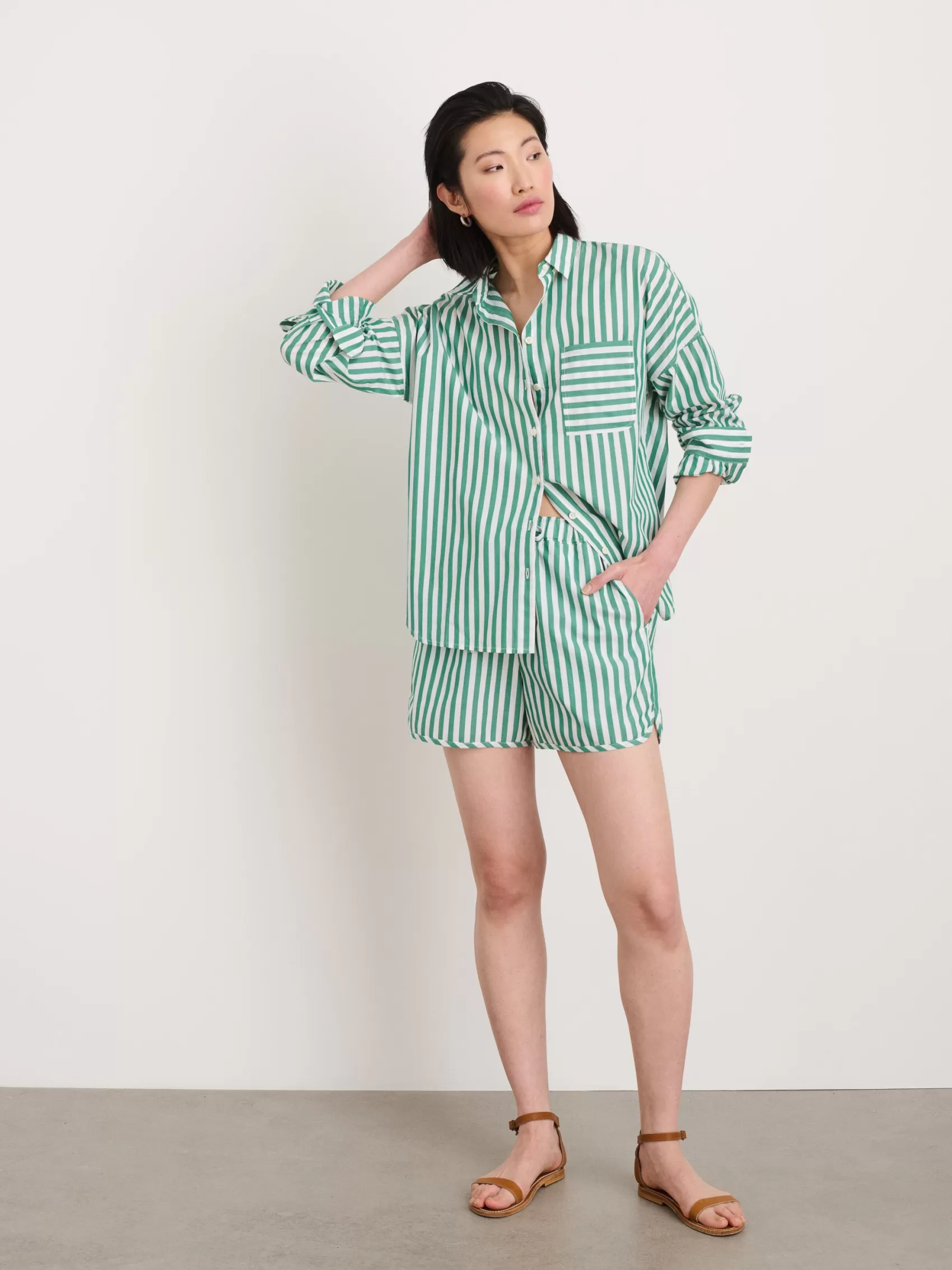 Rework Sunny Pull On Short In Bold Stripe*Alex Mill Flash Sale
