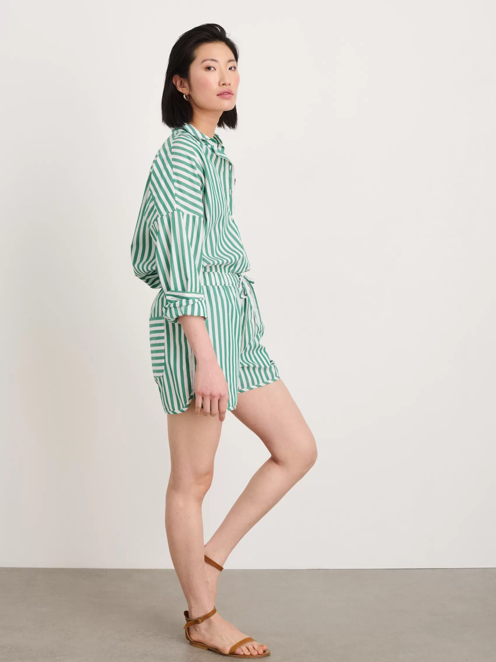 Rework Sunny Pull On Short In Bold Stripe*Alex Mill Flash Sale