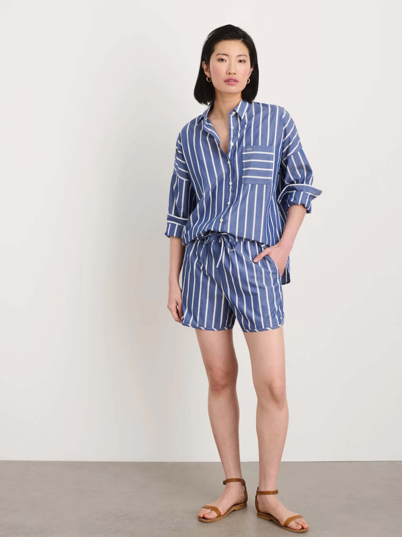 Rework Sunny Pull On Short In Wide Stripe*Alex Mill Cheap