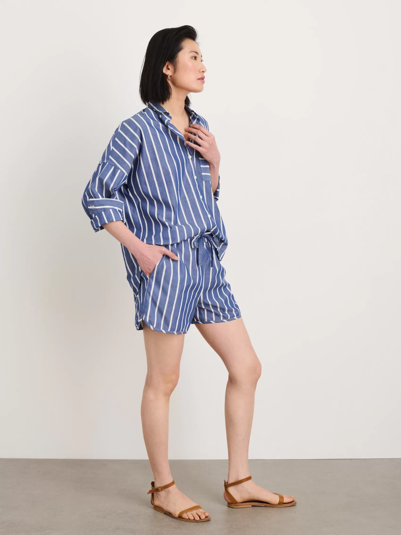 Rework Sunny Pull On Short In Wide Stripe*Alex Mill Cheap