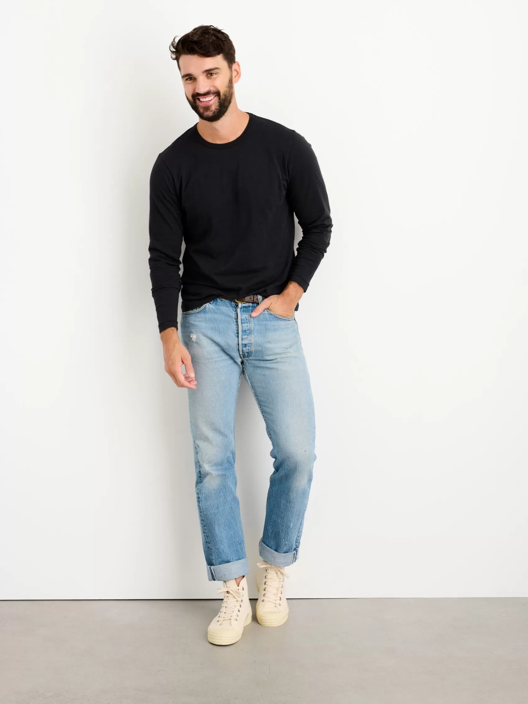 Standard Long Sleeve T-Shirt In Slub Cotton*Alex Mill Cheap