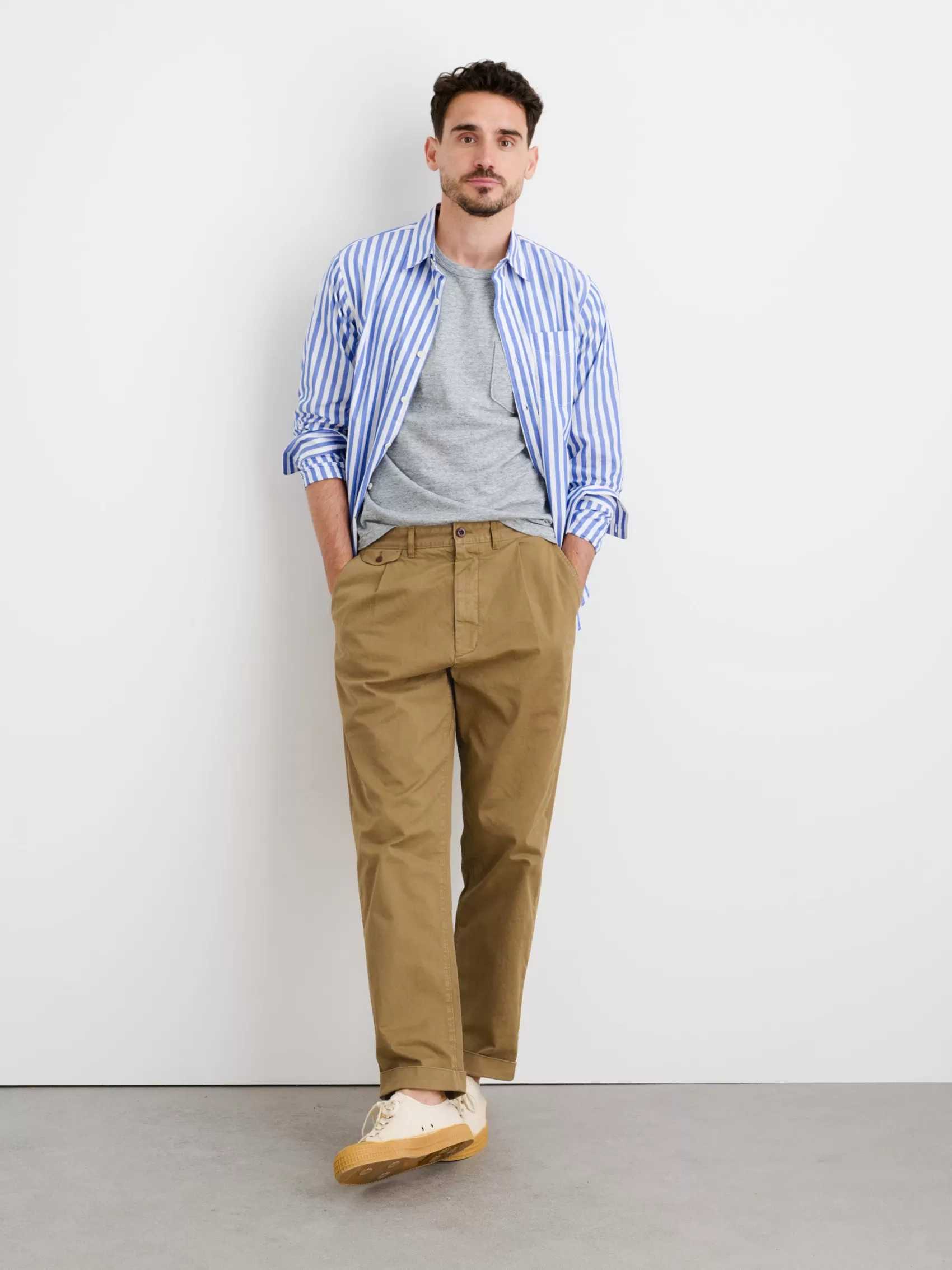 Standard Pleated Pant In Chino (Long Inseam)*Alex Mill Cheap