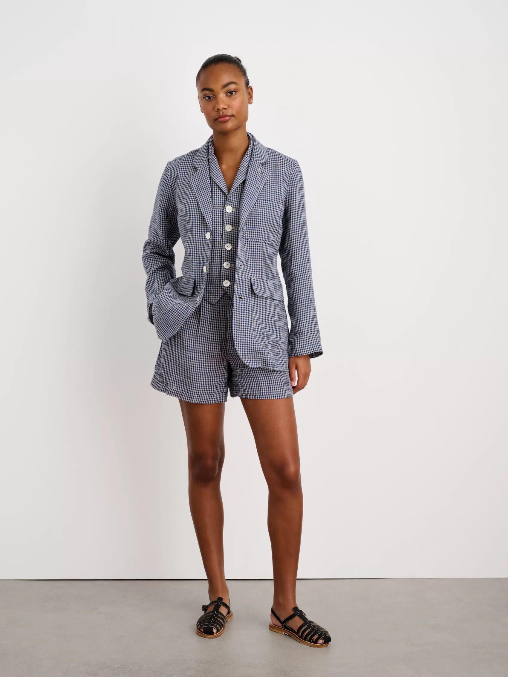 Suit(Ish) Blazer In Mini Gingham*Alex Mill Cheap