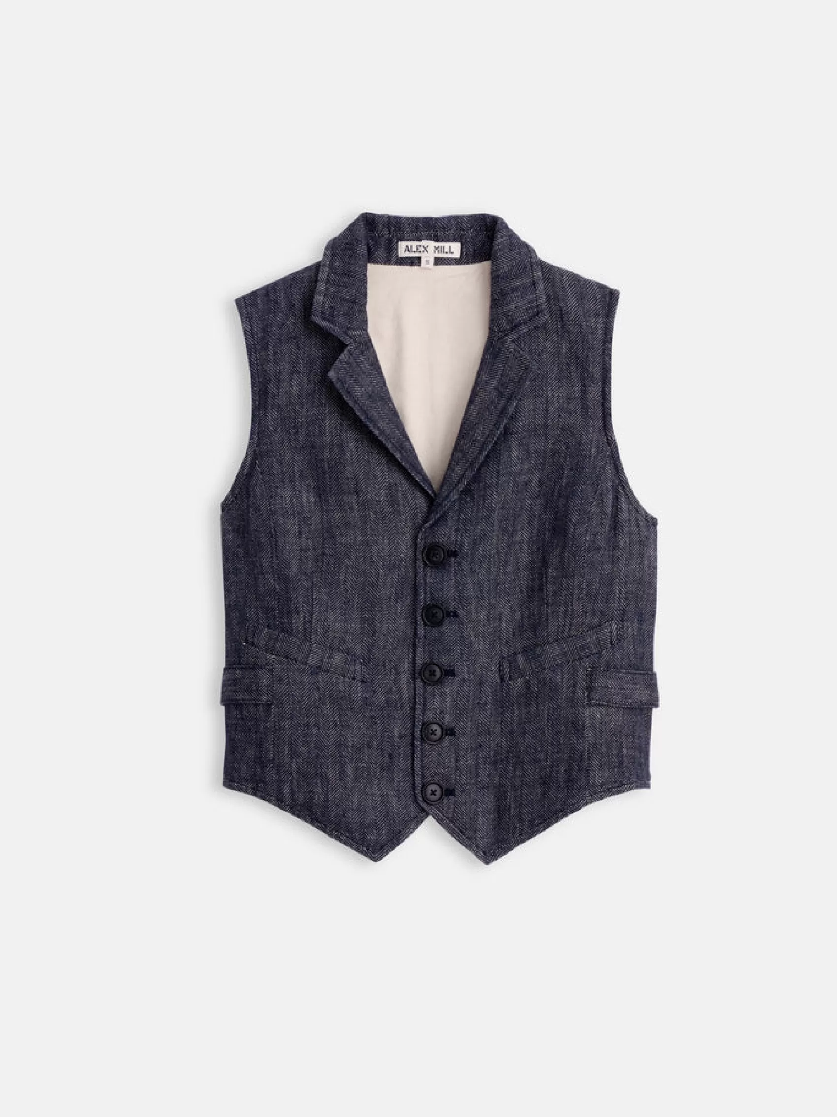 Suitish Vest In Linen Herringbone*Alex Mill Clearance